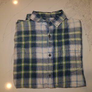blue/ white plaid Abercrombie and Fitch